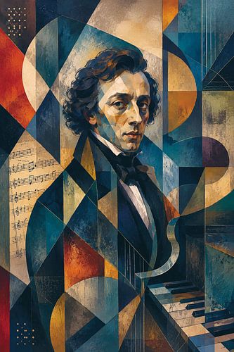 A painting of the Polish composer Frédéric Chopin.