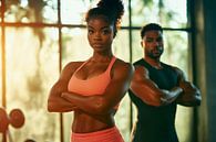 Starkes Fitnesspaar im Krafttraining von Poster Art Shop Miniaturansicht