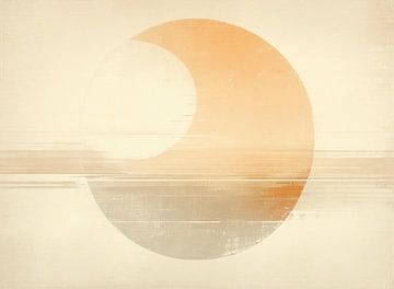 Abstract Oranje en Beige Canvas van Modern Collection