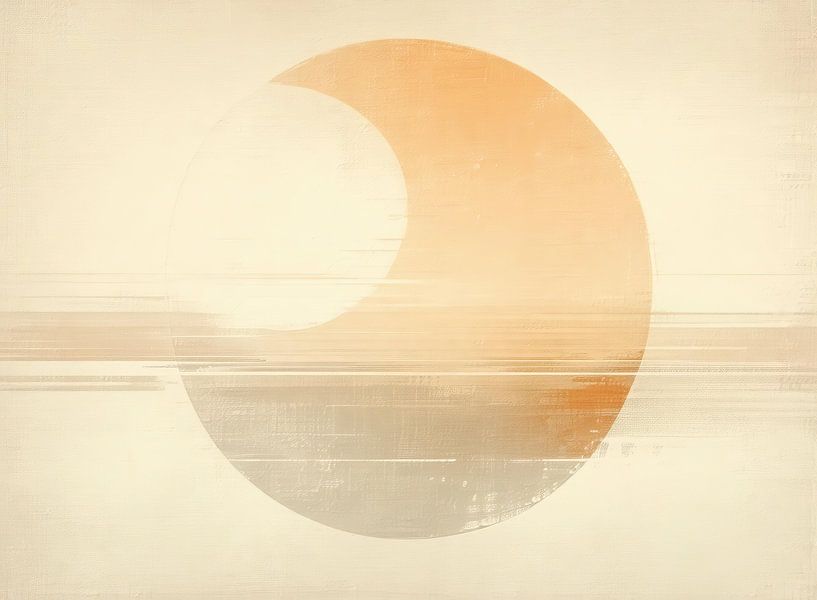 Abstract Orange and Beige Canvas by Modern Collection