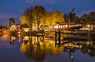 Scheepswerf Oude Haven in het blauwe uur van Frans Blok thumbnail