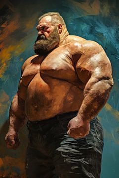 Gewichtheffer Schilderen van BEARpictureart