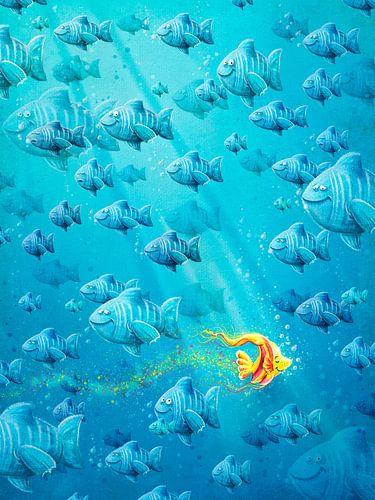 Yellow fish in the sea