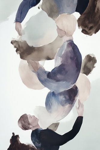 Figuren in waterverf