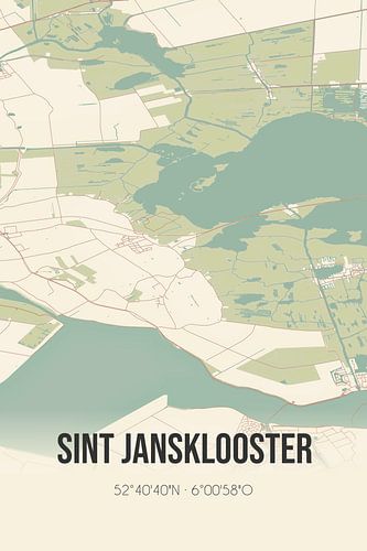 Alte Landkarte von Sint Jansklooster (Overijssel)