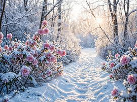 Roses in the Snow - A Magical Winter Path