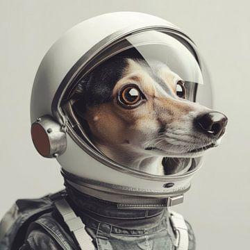 Hond in ruimtepak op ontdekkingstocht van Poster Art Shop