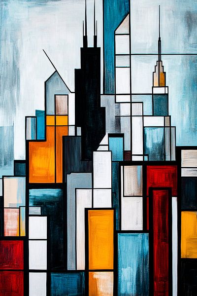 Abstract skyline in cubism style by Imperial Art House