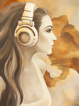 Headphone girl, portret von anja verbruggen