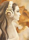 Headphone girl, portret van anja verbruggen thumbnail