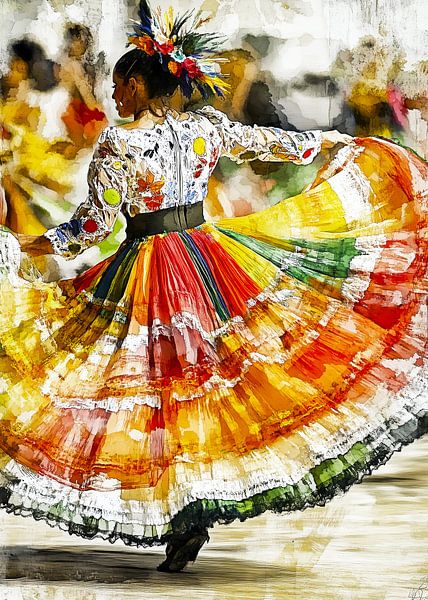 Dancing Mexican woman by JBJart Justyna Jaszke