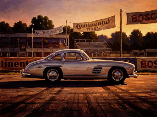 Mercedes-Benz 300 SL Gullwing Racing Art by Jan Keteleer