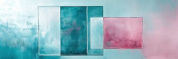 Blauw Roze Abstract van Modern Collection