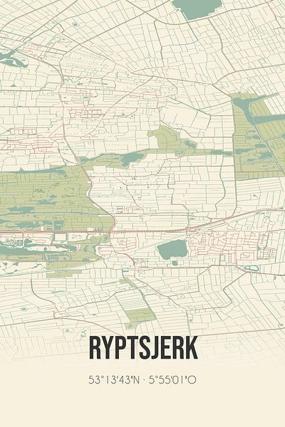 Vintage map of Ryptsjerk (Fryslan) by Prints of Place