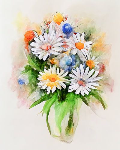 Boeket met madeliefjes