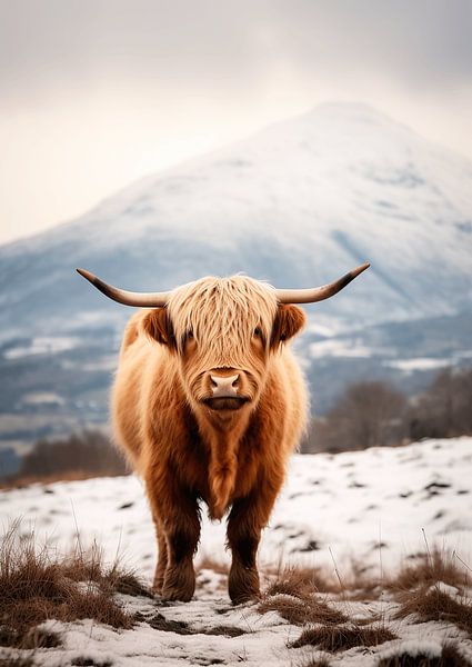 Highland Cow Königin der Weiden: Die majestätische Highland-Kuh von Niklas Maximilian