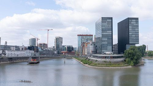 Media Harbour Duesseldorf at Night shining bright