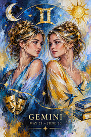 Gemini-Sternzeichen-Gemälde – Die Schönheit der Dualität