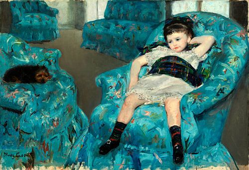 Kleines Mädchen in einem blauen Sessel, Mary Cassatt
