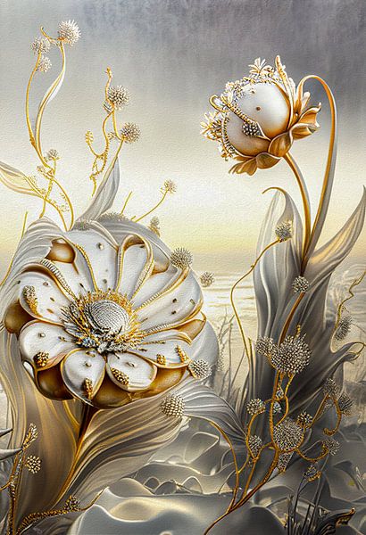 Fleurs d'hiver or et argent 3 par Joost Bolten