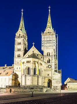 De kathedraal van Bamberg bij nacht