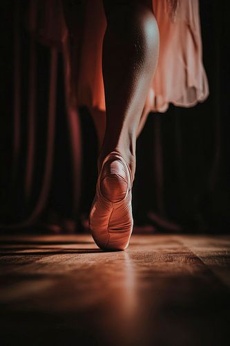 Ballerina op spitzen in het licht