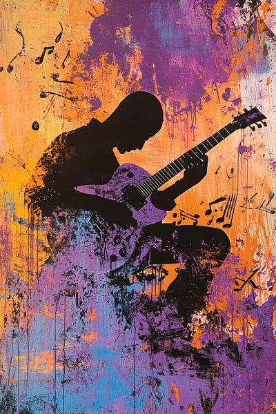 Abstract guitarist with colour accents by Imperial Art House