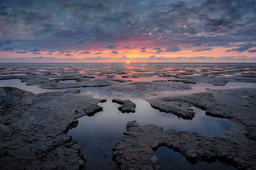 Sunset on the mudflats near Koehool