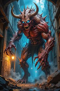 MALGRYTH - Ein riesiger Dämon in einer zerstörten Stadt