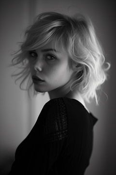 Elegant zwart-wit portret van fernlichtsicht