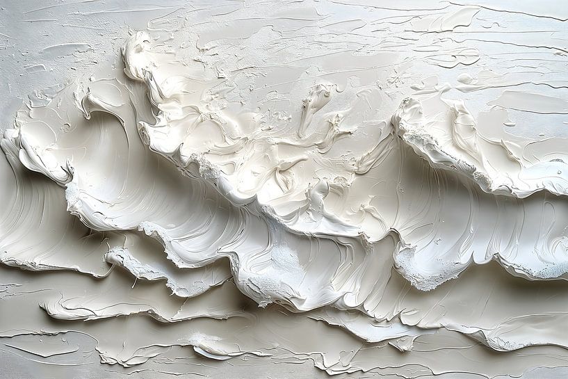 White Painting | Oblong Painting | Large Painting Living Room by AiArtLand