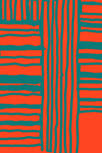 Levendig oranje-blauwgroen patroon