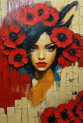 woman with flowers metropolitan style