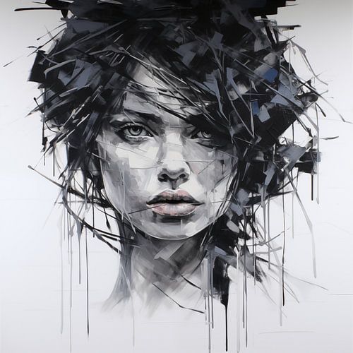 Vrouw artistiek zwart-wit