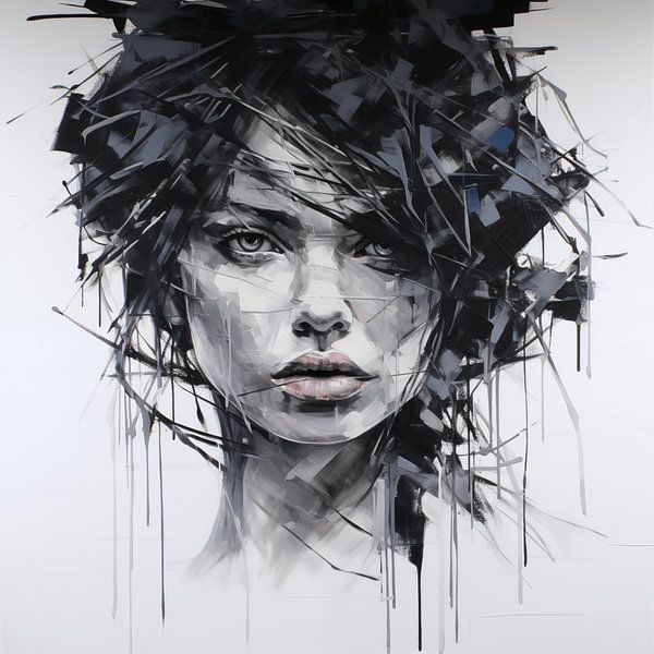 Woman artistic black and white by TheXclusive Art