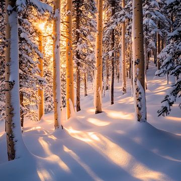 Winterbos lichtshows van Poster Art Shop