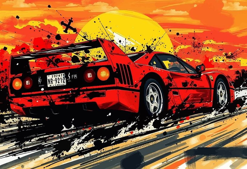 Ferrari F40 - Der Geist des Feuers Japanische Kunst von MIROKKU