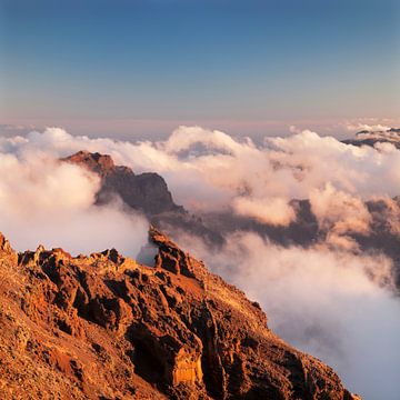 Paysage volcanique au coucher du soleil, La Palma, îles Canaries, Espagne sur Markus Lange