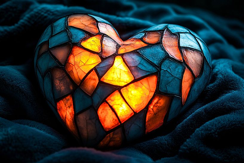Coeur en verre illuminé par Imperial Art House