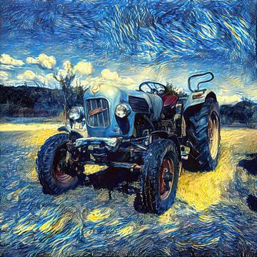 Tractor Eicher Tiger Styl door van Gogh van Christian Lauer