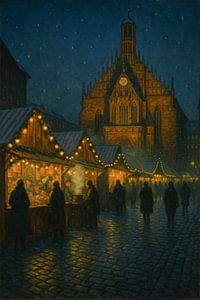 Winterabend auf dem Nürnberger Marktplatz