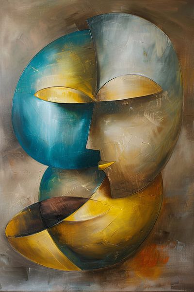Abstract modern painting of a face by Art & Soul Creations