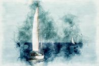 Segelboote auf dem Meer von Stephan Zaun Miniaturansicht