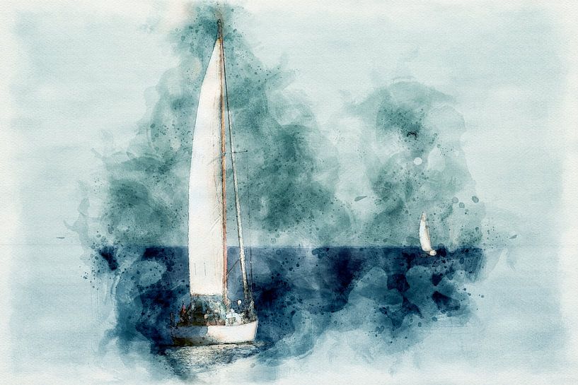 Segelboote auf dem Meer von Stephan Zaun