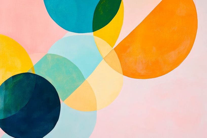 Bunte geometrische Formen auf Pastellbine von Poster Art Shop