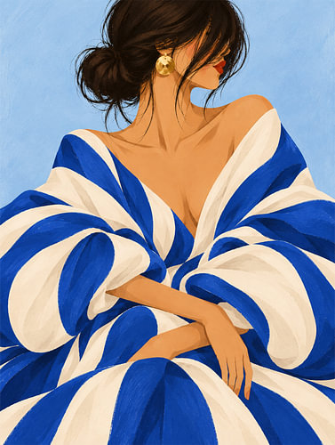 Cobalt Stripes in Soft Blue
