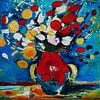 Stilleven van bloemen 18 van Jan Keteleer (JanKé): Een reis voorbij het canvas