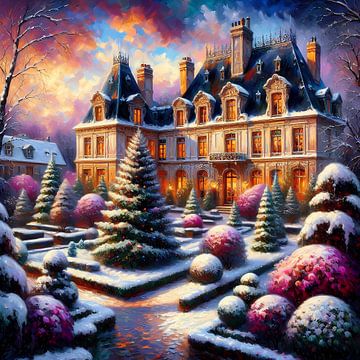 Christmas tree in the French garden by Tatjana Korneeva