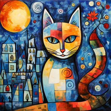 Kleurrijke kat van ARTemberaubend