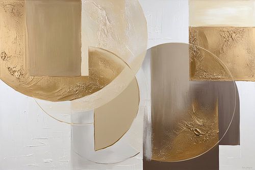 Abstract schilderij in aardetinten.